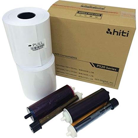 HiTi 4x6" Media for Photo Printer P520 & P520L, 500 Sheets to a Roll, 2 Rolls in a Box, 152x102mm