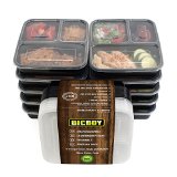 Bigboy Premium Stackable Lunch Box with Lid-high Quality Eco-friendly Leak Proof Food Container-microwave and Dishwasher Safe-durable-with 3 Compartments Reusable Bento Food Box-lifetime Guarantee