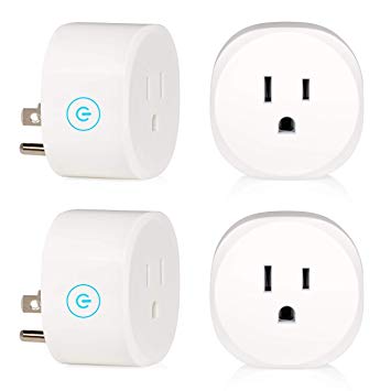 Hyperikon Smart Plug Wifi Outlet, Mini Smart Socket, 1200W Echo Outlet, Alexa and Google Assistant Compatible, No Hub Required, Scheduling, Remote Control (4-Pack)