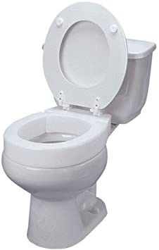 New - Flip-Up Toilet Riser - Hinged Toilet Seat Lift Riser, Easy to Install (Fits Rount Toilets)