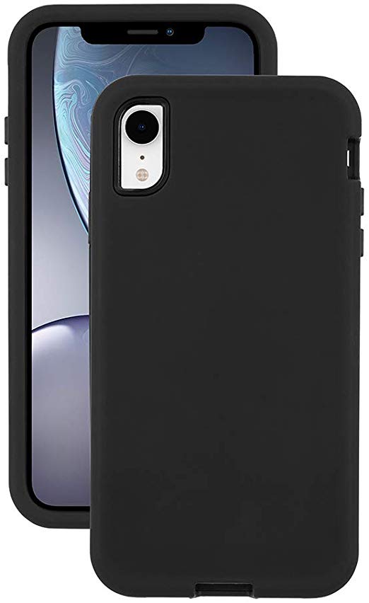 EMERGE ULTRA FORCE iPhone XR Protective Cell Phone Case with Holster and 10 Foot Drop Protection - Black