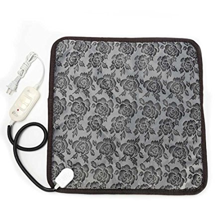 Pet Heating Pad, Dog Cat Electric Heating Pad Waterproof Adjustable Warming Blanket Mat with Chew Resistant Steel Cord 17.7"x17.7"
