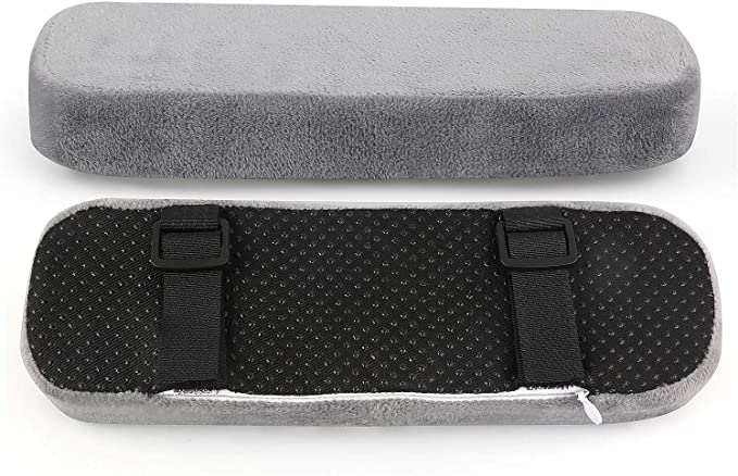 LEADSTAR Armrest Pads, Chair Arm Covers Cushions Ergonomic Memory Foam Anti-Slip Elbow Support Pillow for Elbow Relief (Grey)