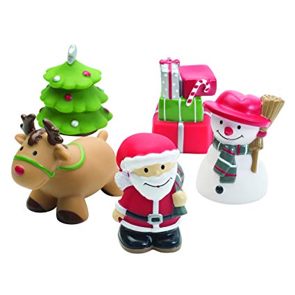 Best Selling Christmas Elegant Baby Rubber Bath Water Squirties, Santa Bath Toys