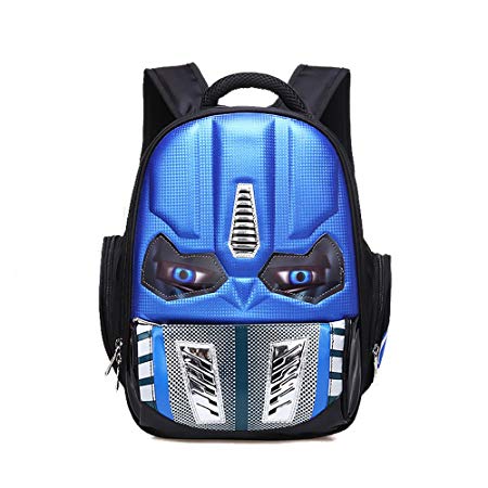 Alipher School Backpack Waterproof Kids Backpack Comic School Bag Student Bookbag Transformers Large Size Blue