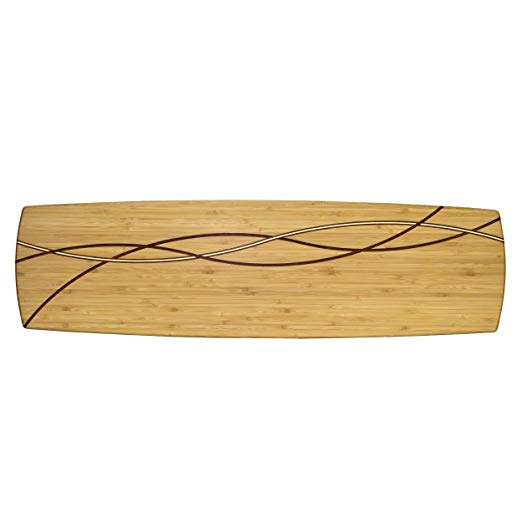 Totally Bamboo Del Mar Large Charcuterie Board and Cheese Plate, 30" x 8-1/2"