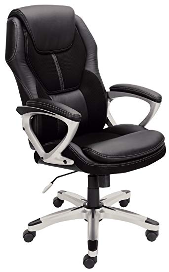 Serta at Home Executive Office Chair, Puresoft Faux Leather with Mesh, Black, 43673