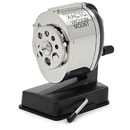 X-ACTO KS Manual Pencil Sharpener, Vacuum Mount, Silver