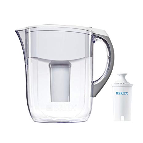 Brita Grand Water Filter Pitcher, White, 10 Cup