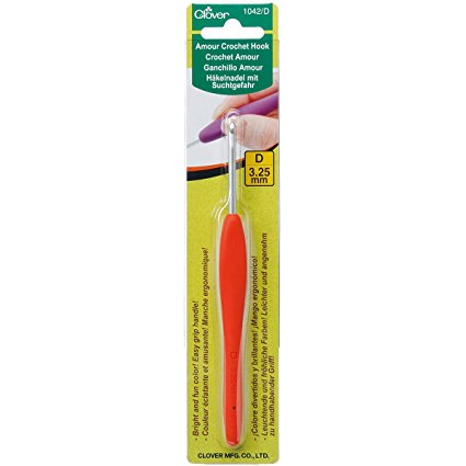 Clover 1042/D Orange Amour Crochet Hook, Size D, 3.25mm