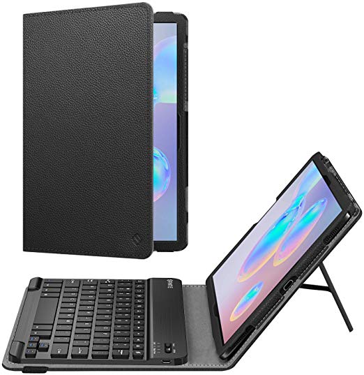 Fintie Keyboard Case for Samsung Galaxy Tab S6 10.5" 2019 (Model SM-T860 Wi-Fi, SM-T865 LTE), [Supports S Pen Wireless Charging] Folio Stand Cover Removable Wireless Bluetooth Keyboard, Black