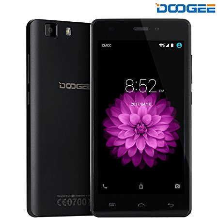 DOOGEE X5, 5 Inch 3G SIM-Free Unlocked Cell Phones - Android 5.1 Dual SIM Mobile Phone With HD IPS Display - MT6580 Quad Core - 8GB ROM 5MP Camera Bluetooth 4.0 - GPS Xender Smartphone - Black