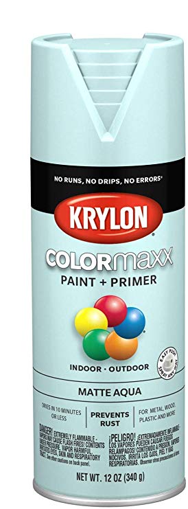 Krylon K05549007 COLORmaxx Spray Paint, Aerosol, Aqua