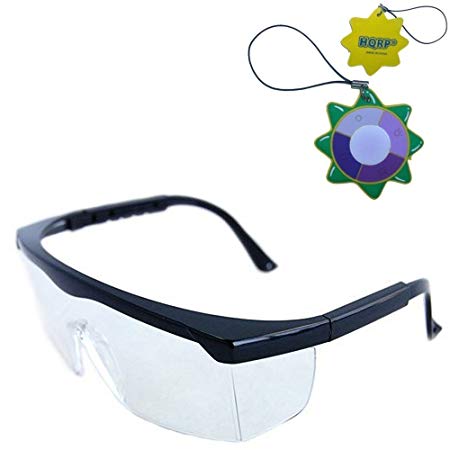 HQRP Clear Tint UV Protective Safety Goggles/Glasses for Yard work, Gardening, Lawn mowing, Weed whacking, Hedge trimming   HQRP UV Meter