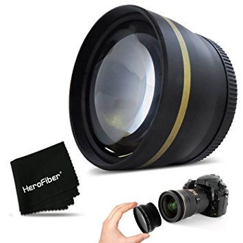 PRO 58mm 2X TELEPHOTO Lens Attachment for all 58mm Lenses and for CANON EOS REBEL T6i T6S T5 T5i T4i T3 T3i T2i T1i EOS M EOS M2 EOS 70D 60d 60Da 7D 6D 5D 7D Mark II EOS 750D 700D 650D 600D 550D