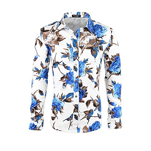 BTclassics Men's 100% Cotton Floral Shirts