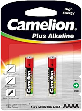 Camelion Pack of 2 Alkaline Batteries LR61 AAAA MN 2500 E96