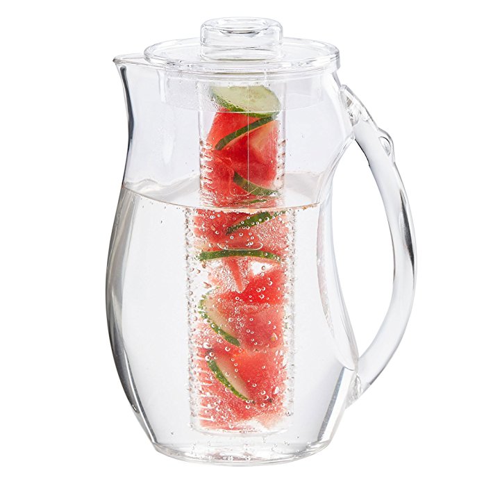 Andrew James Infusion Jug with Lid, 2.7l with Infusion Core for Fruit or Ice, BPA Free Plastic