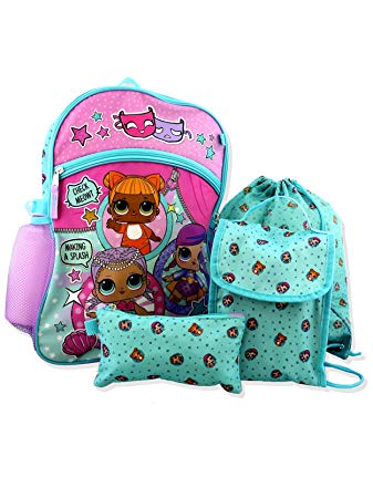 L.O.L Surprise! 5 Piece Backpack School Set (Blue/Pink)