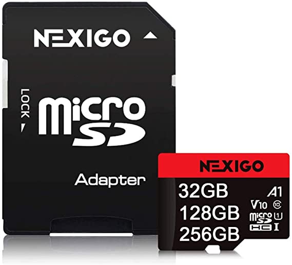 NexiGo 256GB Micro SD Card with Adapter, MicroSDHC/SDXC UHS-I Class 10 V10 A1 Memory Card, up to 100MB/s, Full HD, High-Speed Flash TF Card for Nintendo-Switch Smartphone Tablet PC Drone Camera