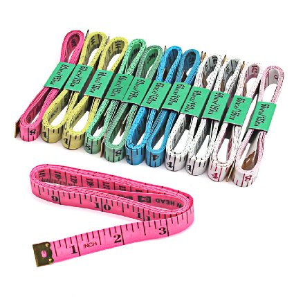 Blisstime Tailor Sewing Flexible Ruler Tape Measure 60150cm 6 Colors Pack of 12