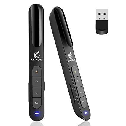 LNKOO Wireless Presenter, RF 2.4GHz Powerpoint PPT Clicker Presentation Remote Control Laser Pointer Flip Pen