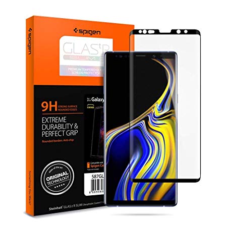 Spigen Full Coverage Tempered Glass Screen Protector (1Pack) for Samsung Galaxy Note 9 - Black 599GL24507