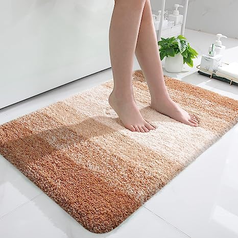 OLANLY Luxury Bathroom Rug Mat, Extra Soft and Absorbent Microfiber Bath Rugs, Non-Slip Plush Shaggy Bath Carpet, Machine Wash Dry, Bath Mats for Bathroom Floor, Tub and Shower, 36x24, Beige