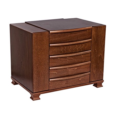 Mele & Co. Caprice Wooden Jeery Box in Antique Walnut Finish, 13 by 9-1/4 by  10-3/8-Inch
