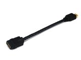 Monoprice 8inch 28AWG High Speed Male to Female HDMI Port Saver - Black