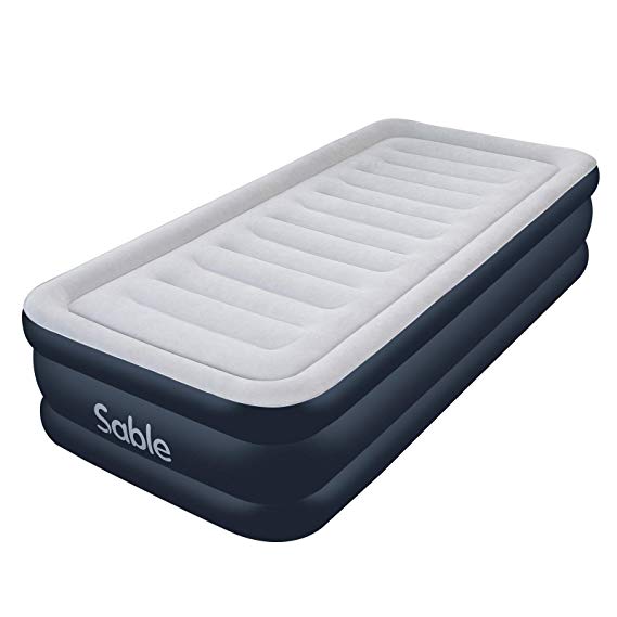 Sable Air Mattresses Inflatable Bed, Twin Size Blow Up Airbed with Built-in Electric Pump & Storage Bag, Height 18"