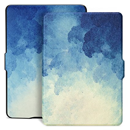 Ayotu Kindle Paperwhite Case, Auto Wake/Sleep Smart Protective PU Leather Cover Case,Fits All 2012,2013,2015 and 2016 Versions Kindle Paperwhite,K5-09 The Blue Moonlight