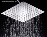 Aquafaucet Stainless Steel Shower Head - Rain Style Showerhead Waterfall Effect Elegantly Designed High Polish Chrome 8-inch Diameter Ultra Thin teflon tape included