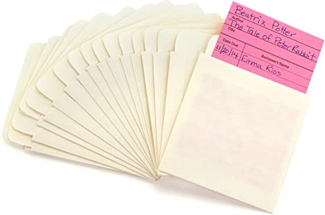 Hygloss Products Manila Library Pockets – Self Adhesive Pocket Envelopes – 4.5 x 3.5 Inches, 40 Pack