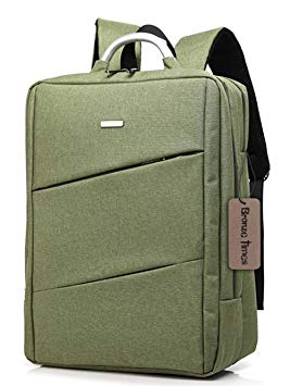 Bronze Times(TM) Laptop Backpack, Mens Slim Business Travel Computer Bag Fits Under 17" Laptop & Notebook (15.6 inch, C-Green)