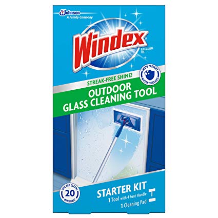 Windex Outdoor All-In-One Glass Cleaning Tool Starter Kit, 1 ct (Packaging May vary)