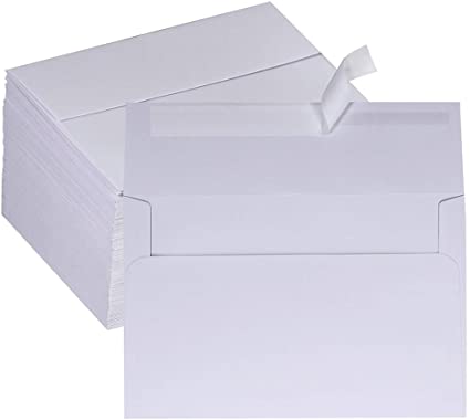 Supla 150 Pack Bulk A9 Invitation Envelopes Self Seal Greeting Card Envelopes 95lb Photos Envelopes White Envelops Square Flap Announcements Envelopes for Party Wedding Stationery Social Mailings