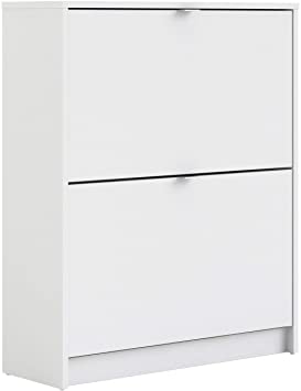 Tvilum Bright 2 Drawer Shoe Cabinet, White