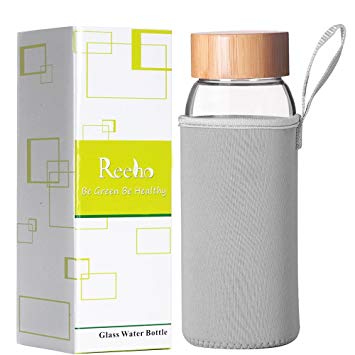 Reeho® BPA-Free Borosilicate Glass Water Bottle With Portable Protective Neoprene Sleeve