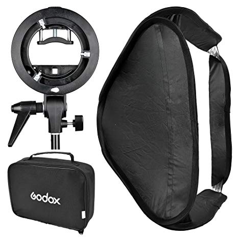 Godox 60x60 Foldable Universal Softbox with S Style Speedlite Bracket for Flash Bowens Mount Accessories Direction Adjustable