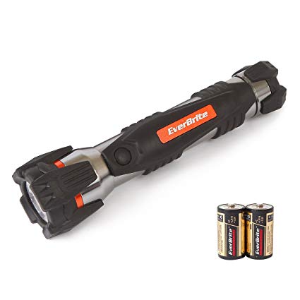 EverBrite LED Flashlight Cool 1W Impact Aluminum Torch Battery Operated 2 C-cells Included