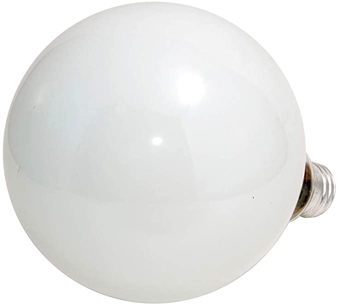 Philips 60W 120V G40 White Long Life Globe Bulb, E26 Base
