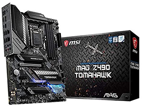 MSI MAG Z490 Tomahawk Gaming Motherboard (ATX, 10th Gen Intel Core, LGA 1200 Socket, DDR4, CF, Dual M.2 Slots, USB 3.2 Gen 2, Type-C, 2.5G LAN, DP/HDMI, Mystic Light RGB)