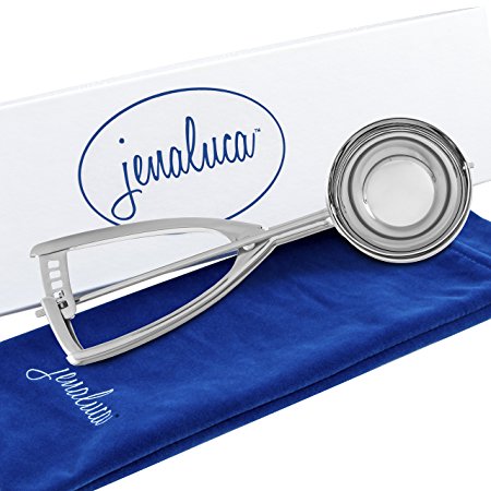 Jenaluca Ice Cream Scoop Cookie Scoop Cupcake Scoop - Premium 18/8 Stainless Steel - Elegant Gift Packaging (Jumbo)
