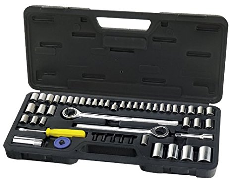 Tool House 770002 52-Piece Metric and Fractional Bit Tip and Socket Wrench Set
