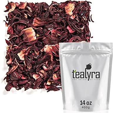 Tealyra - Pure Hibiscus Herbal Tea - Loose Leaf Tea - Lower Blood Pressure & Help Weight Loss - Vitamins Rich Tea - Healthy Tea - Caffeine Free - 400g