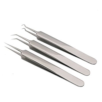 Professional Blackhead & Splinter Remover Tools Easily Cure Pimples Whiteheads Comedones Acne Zit Ingrown Hairs and Facial Impurities Surgical Stainless Steel(3PCS)