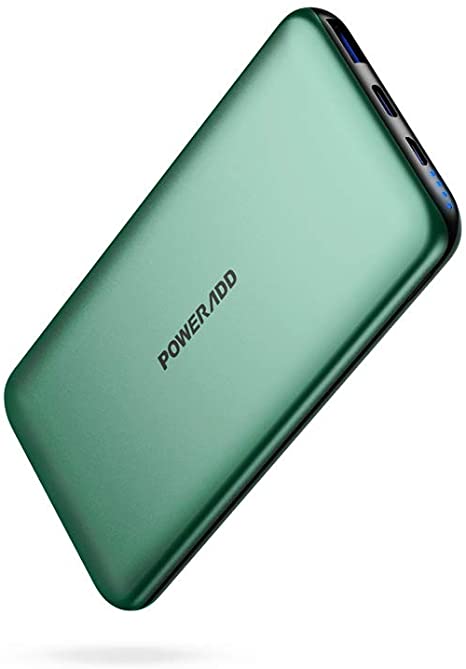 Poweradd Power Bank, 10000mAh Ultra Thin QC3.0 USB C Portable Charger with PD20W High Speed Charging, Dual Input External Battery Pack for iPhone12, Samsung,Huawei,Pixel,Nintendo Switch etc.