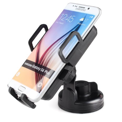 Qi Car Charger Mount, iDOO Qi Vehicle Mounted Car Wireless Charger Dock with Suction Cup for Samsung Galaxy S7, S7 Edge, S6, S6 Edge, S5, Nexus 6, 5, Lumia 920 and Other Qi enabled Phones - Black