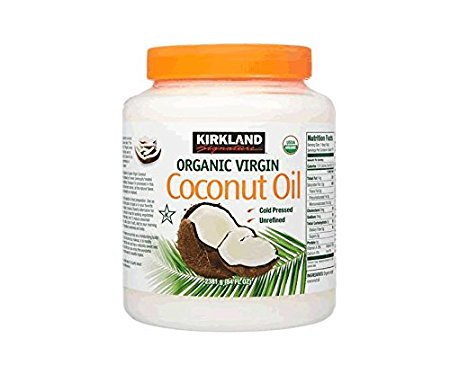 Kirkland Signature Cold Pressed Unrefined Organic Virgin Coconut Oil, 84 Ounce